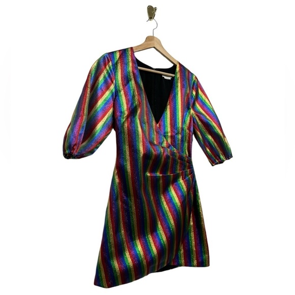 NWOT REVOLVE LOVERS & FRIENDS Frida Mini Dress Rainbow S - Picture 8 of 11